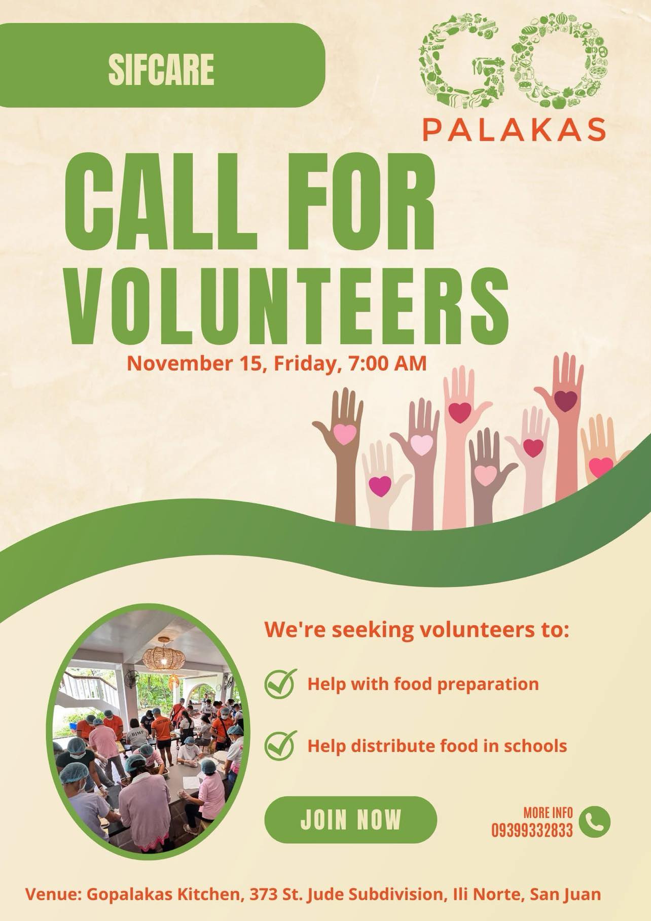 call for volunteers